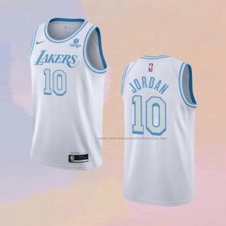 Camiseta Los Angeles Lakers DeAndre Jordan NO 10 Ciudad 2021-22 Blanco