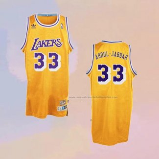 Camiseta Los Angeles Lakers Kareem Abdul-Jabbar NO 33 Retro Amarillo