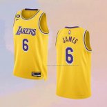 Camiseta Los Angeles Lakers LeBron James NO 6 Icon 2022-23 Amarillo