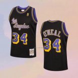 Camiseta Los Angeles Lakers Shaquille O'neal NO 34 Mitchell & Ness 1996-97 Negro