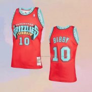 Camiseta Memphis Grizzlies Mike Bibby NO 10 Mitchell & Ness 1998-99 Rojo