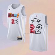 Camiseta Miami Heat Jimmy Butler NO 22 Ciudad 2022-23 Blanco