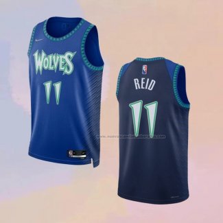 Camiseta Minnesota Timberwolves Naz Reid NO 11 Ciudad 2021-22 Azul