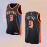 Camiseta New York Knicks RJ Barrett NO 9 Ciudad 2022-23 Negro