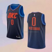 Camiseta Oklahoma City Thunder Russell Westbrook NO 0 Statement Azul