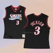 Camiseta Philadelphia 76ers Allen Iverson NO 3 Hardwood Classics Throwback Negro