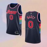 Camiseta Philadelphia 76ers Tyrese Maxey NO 0 Ciudad 2021-22 Azul