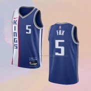 Camiseta Sacramento Kings De'Aaron Fox NO 5 Ciudad 2023-24 Azul