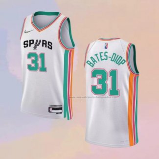 Camiseta San Antonio Spurs Keita Bates-Diop NO 31 Ciudad 2021-22 Blanco