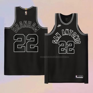 Camiseta San Antonio Spurs Malaki Branham NO 22 Classic Autentico 2022-23 Negro