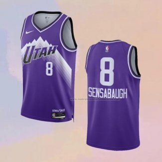 Camiseta Utah Jazz Brice Sensabaugh NO 8 Ciudad 2023-24 Violeta