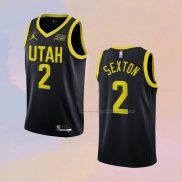 Camiseta Utah Jazz Collin Sexton NO 2 Statement 2022-23 Negro