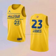 Camiseta All Star 2021 Los Angeles Lakers LeBron James NO 23 Oro