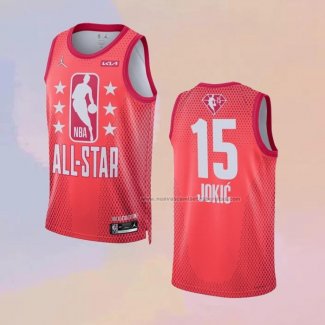 Camiseta All Star 2022 Denver Nuggets Nikola Jokic NO 15 Granate