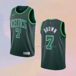 Camiseta Boston Celtics Jaylen Brown NO 7 Earned 2020-21 Verde