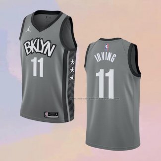 Camiseta Brooklyn Nets Kyrie Irving NO 11 Statement 2020 Gris