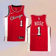 Camiseta Chicago Bulls Derrick Rose NO 1 Ciudad 2021-22 Rojo