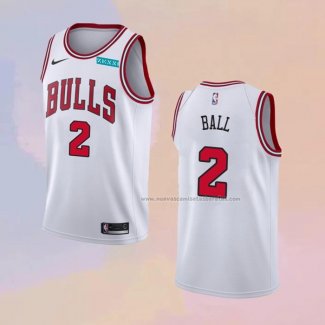 Camiseta Chicago Bulls Lonzo Ball NO 2 Association 2021 Blanco