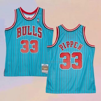 Camiseta Chicago Bulls Scottie Pippen NO 33 Mitchell & Ness 1995-96 Azul