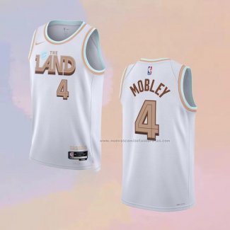 Camiseta Cleveland Cavaliers Evan Mobley NO 4 Ciudad 2022-23 Blanco