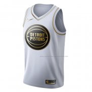 Camiseta Golden Edition Detroit Pistons Derrick Rose NO 25 Blanco