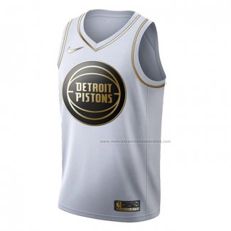 Camiseta Golden Edition Detroit Pistons Derrick Rose NO 25 Blanco