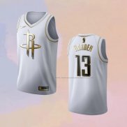 Camiseta Golden Edition Houston Rockets James Harden NO 13 Blanco