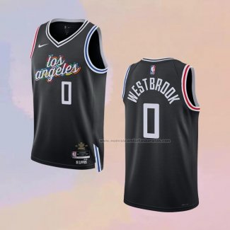 Camiseta Los Angeles Clippers Russell Westbrook NO 0 Ciudad 2022-23 Negro