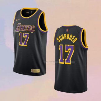 Camiseta Los Angeles Lakers Dennis Schroder NO 17 Earned 2020-21 Negro