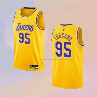 Camiseta Los Angeles Lakers Juan Toscano-Anderson NO 95 75th Anniversary Icon 2021-22 Amarillo