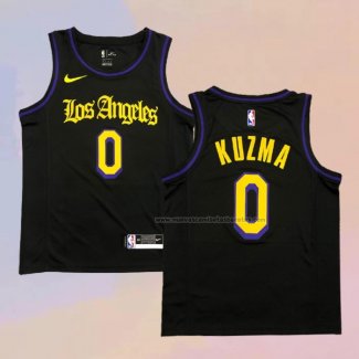 Camiseta Los Angeles Lakers Kyle Kuzma NO 0 Ciudad 2019-20 Negro