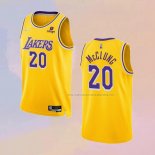 Camiseta Los Angeles Lakers Mac McClung NO 20 75th Anniversary 2021-22 Amarillo