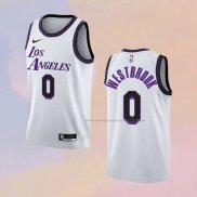 Camiseta Los Angeles Lakers Russell Westbrook NO 0 Ciudad 2022-23 Blanco