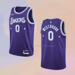 Camiseta Los Angeles Lakers Russell Westbrook NO 0 Ciudad Edition 2021-22 Violeta