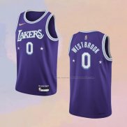 Camiseta Los Angeles Lakers Russell Westbrook NO 0 Ciudad Edition 2021-22 Violeta