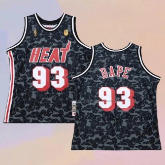 Camiseta Miami Heat Bape NO 93 Hardwood Classic Negro