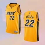 Camiseta Miami Heat Jimmy Butler NO 22 Earned 2020-21 Oro