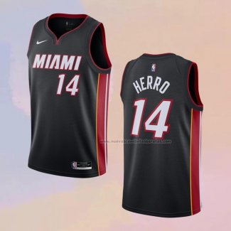 Camiseta Miami Heat Tyler Herro NO 14 Icon 2020-21 Negro