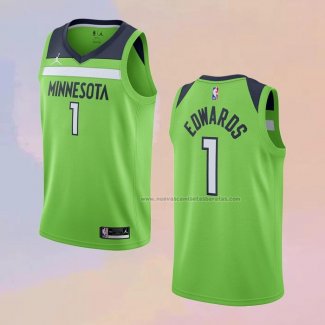 Camiseta Minnesota Timberwolves Anthony Edwards NO 1 Statement 2020-21 Verde