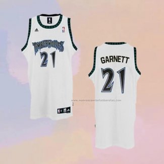 Camiseta Minnesota Timberwolves Kevin Garnett NO 21 Retro Blanco