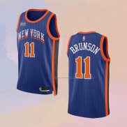 Camiseta New York Knicks Jalen Brunson NO 11 Ciudad 2023-24 Azul