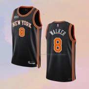 Camiseta New York Knicks Kemba Walker NO 8 Ciudad 2021-22 Negro