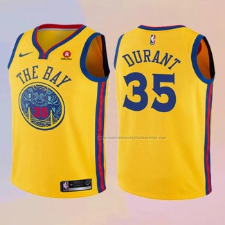 Camiseta Nino Golden State Warriors Kevin Durant NO 35 Ciudad Amarillo