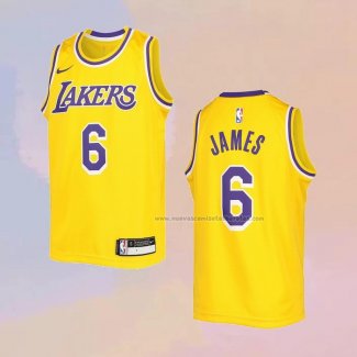 Camiseta Nino Los Angeles Lakers LeBron James NO 6 Icon 2022-23 Amarillo