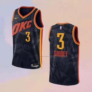 Camiseta Oklahoma City Thunder Josh Giddey NO 3 Ciudad 2023-24 Negro