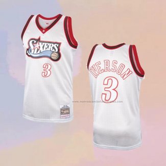 Camiseta Philadelphia 76ers Allen Iverson NO 3 Mitchell & Ness 1997-98 Blanco