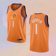 Camiseta Phoenix Suns Devin Booker NO 1 Statement Naranja