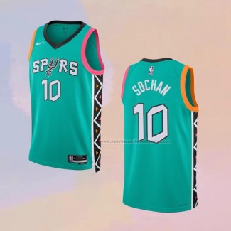 Camiseta San Antonio Spurs Jeremy Sochan NO 10 Ciudad 2022-23 Verde