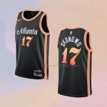 Camiseta Atlanta Hawks Onyeka Okongwu NO 17 Ciudad 2022-23 Negro