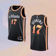 Camiseta Atlanta Hawks Onyeka Okongwu NO 17 Ciudad 2022-23 Negro